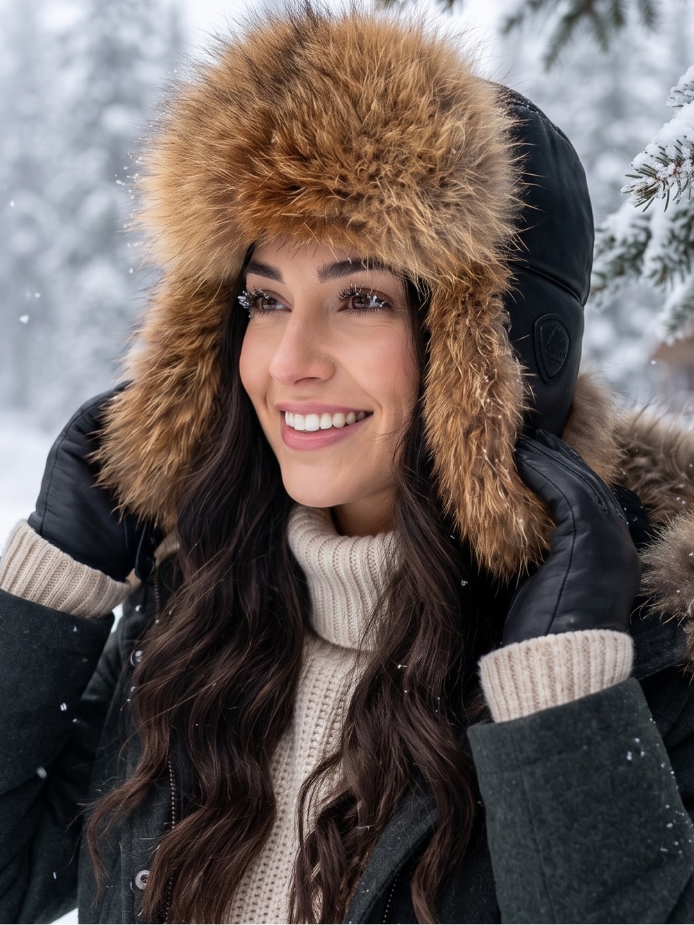 ❄️ PAJAR REAL LEATHER + RACCOON FUR TRAPPER HAT